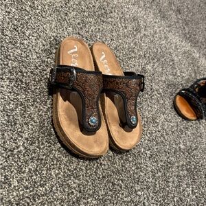 Black and Brown Women's Sandals